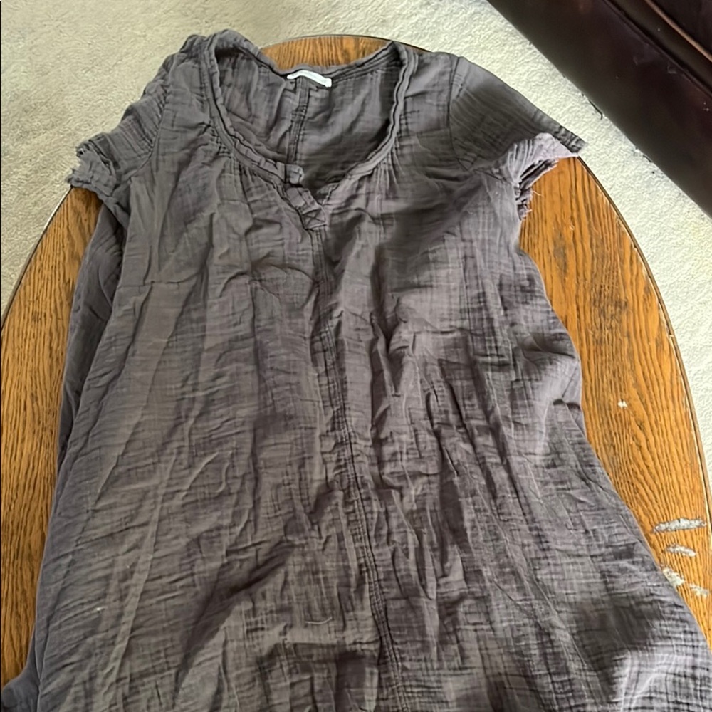 Elegant Charcoal Asymmetrical Dress Poplin